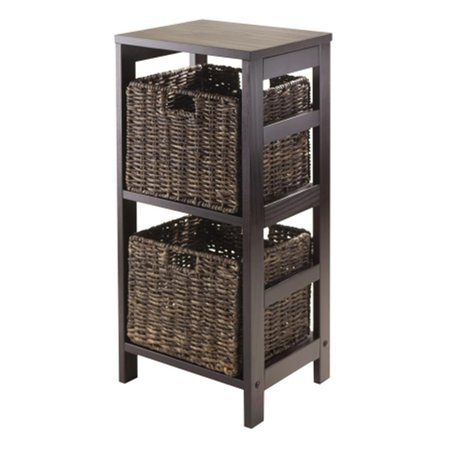 WINSOME TRADING Winsome Trading 92826 Granville 3pc Storage Shelf with 2 Foldable Baskets  Epresso 92826